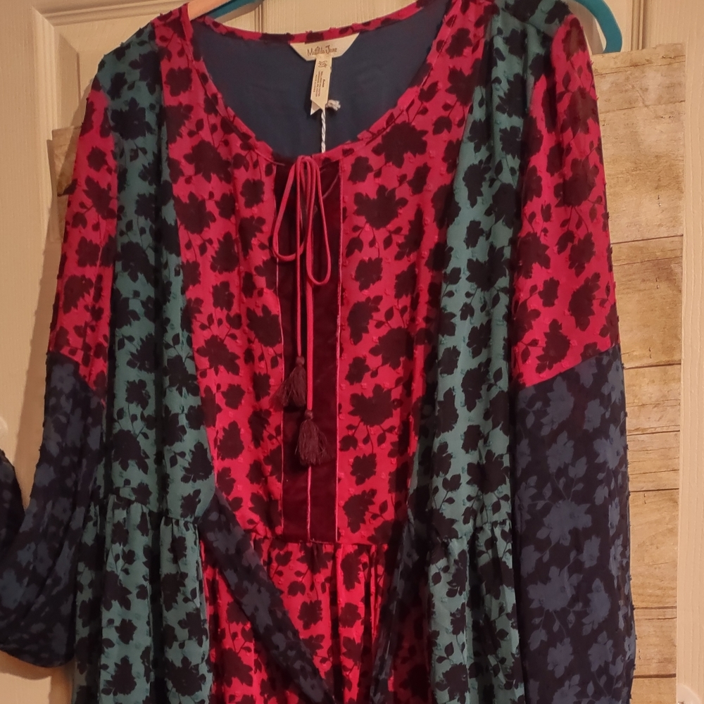 Matilda Jane Red and Green Floral Dress